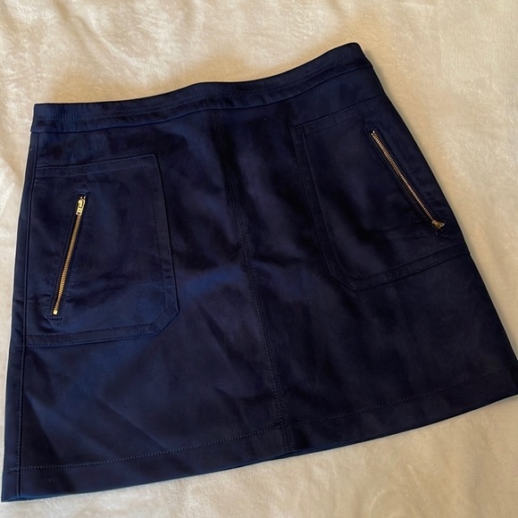 LOFT Dresses & Skirts - Ann Taylor Loft Outlet Navy Suede Skirt Size 14 NWT